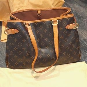 Louis Vuitton Tote Bag in Iconic Brown Monogram with Beige leather trim